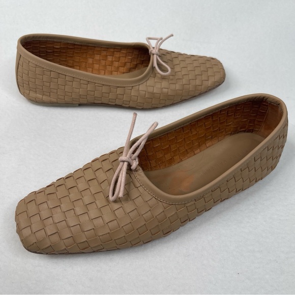 Freda Salvador Jada Square Toe Ballet Flats Woven Latte Size 9.5 - Picture 3 of 13